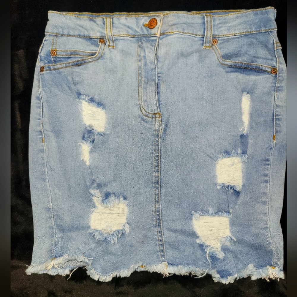Parisian Works Blue Mini Pencil Skirt